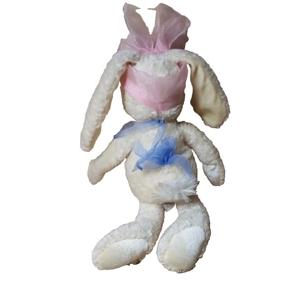 Hallmark Easter Bunny Rabbit Long Legged Cream Floppy Bean Bag Girl Toys 17" - Picture 4 of 5